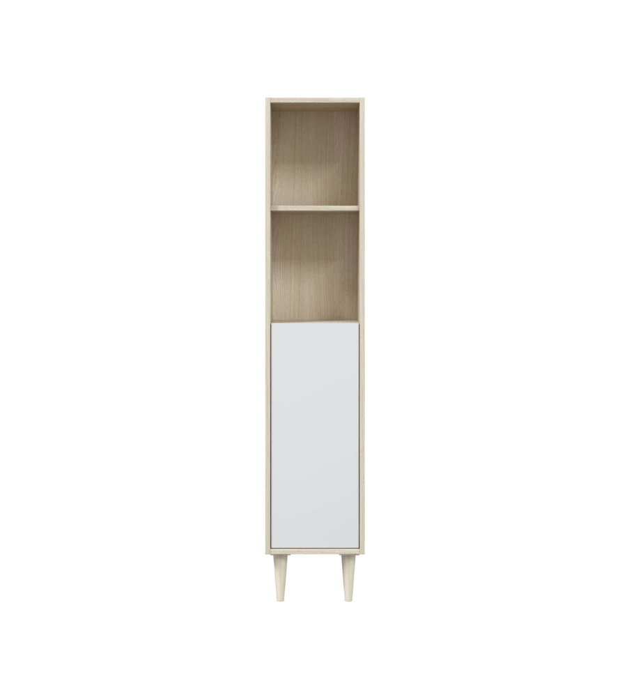 COLONNA BAGNO "VERONA" IN TRUCIOLARE MELAMINICO COLORE ROVERE E BIANCO, 30X25X150 CM